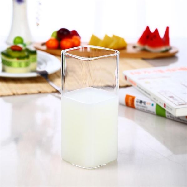Square Straight High Borosilicate Glass Cup OEM Capacity Glass Coffee Cups