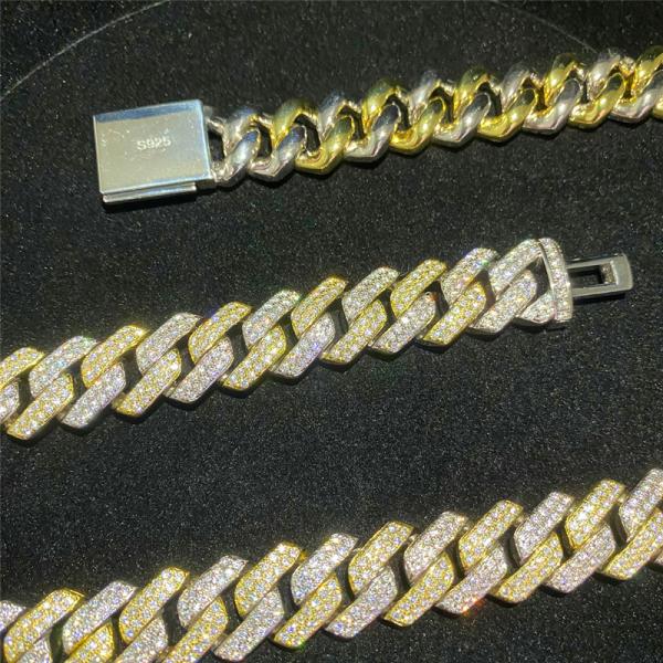 Jewelry Baguette Moissanite Hip Hop Chains Luxury Cuban Moissanite Cuban Chain