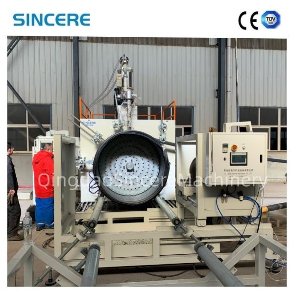 High Efficient HDPE Hollow Wall Spiral Winding Drainge Pipe Extruding Machine