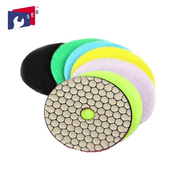 80 - 200mm Diamond Polishing Pads With Buff For Granite Floor Good Brightness OEM