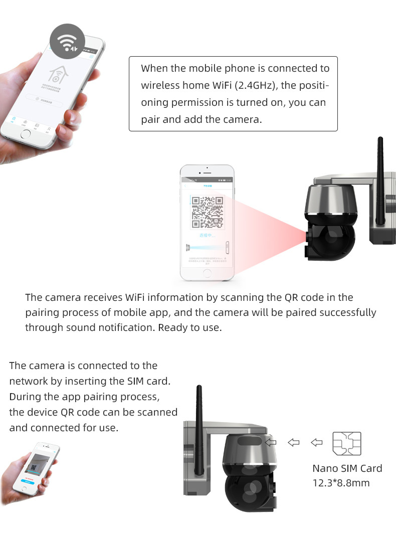 Ночное видение инфракрасн Ptz камеры слежения H.265 Mp4 4g Wifi солнечное