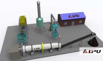 Textile Chemical Sludge Dewatering Equipment , Staniless Steel Rotating Rotary Drying Machine