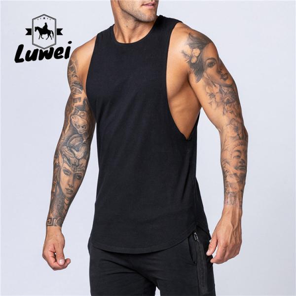 Homens sem mangas Treinamento Tank Top Cortado Hull Bodybuilding Gym Tank Top