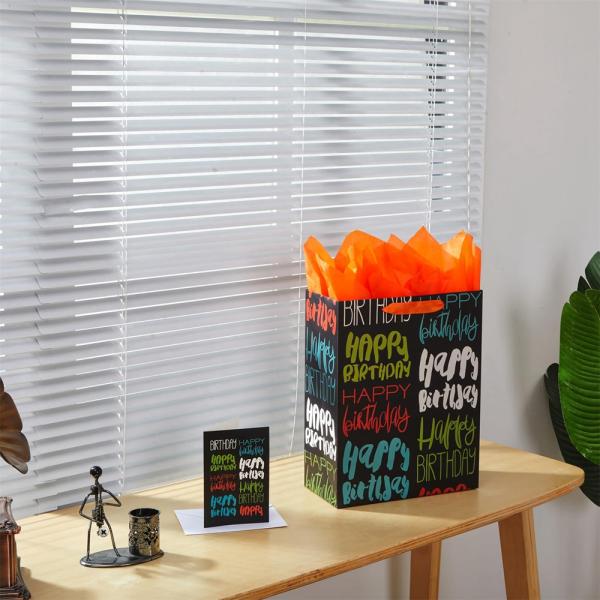 Cor personalizada aceita bolso de papel de presente quadrado espesso com logotipo para presente de aniversário