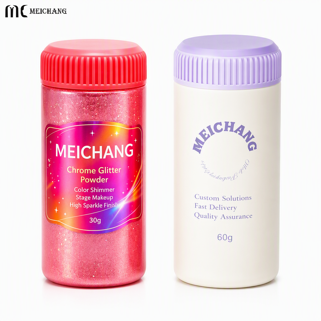30g 60g HDPE Cosmetic Glitter Powder Bottle with Sifter Cap (MC-1512)
