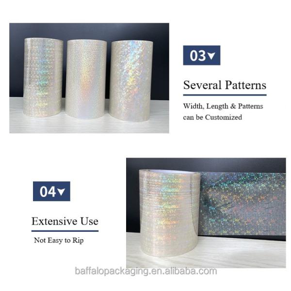 28 Microns Glitter BOPP Holograph Fluorographic Hot Lamination Film Glossy Roll