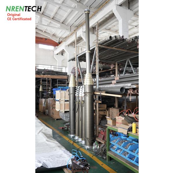 12m Non-Lockable Pneumatic Telescopic Mast 150kg payload For Mobile Telecommunication Antenna Tower
