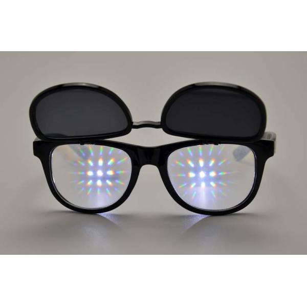 Kids Colored 3D Fireworks Glasses , Double Diffraction Glasses