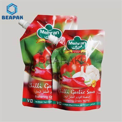 Food Grade Pouch Package With Spout Stand Up Reusable Plastic Juice Spout Pouch