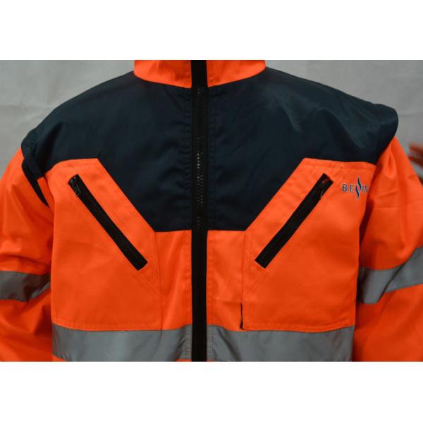 High Visible Mens Winter Work Clothes Pilot Jacket With Fake Fur Padded