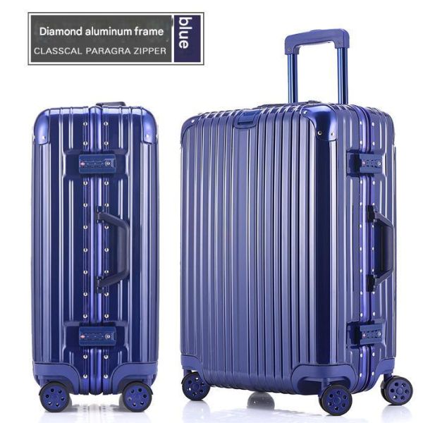 21520 Diamond Style Aluminum Frame Suitcase with TSA Customs Lock Aluminum-Magnesium Alloy and Silent Universal Wheels