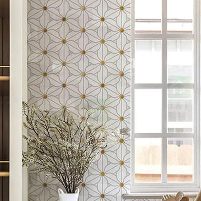 Waterjet Flower Mosaic Floor Wall Tile 320x320mm Grau AAA