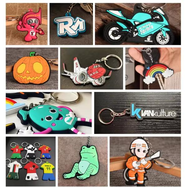 Silicone Soft PVC Keychain Rubber Keyring With Logo Bulk Floating