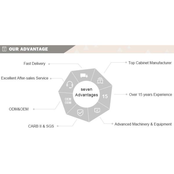 CE American Style Home Office Cabinets Formaldehyde Free Solid Wood Kitchen Cupboard