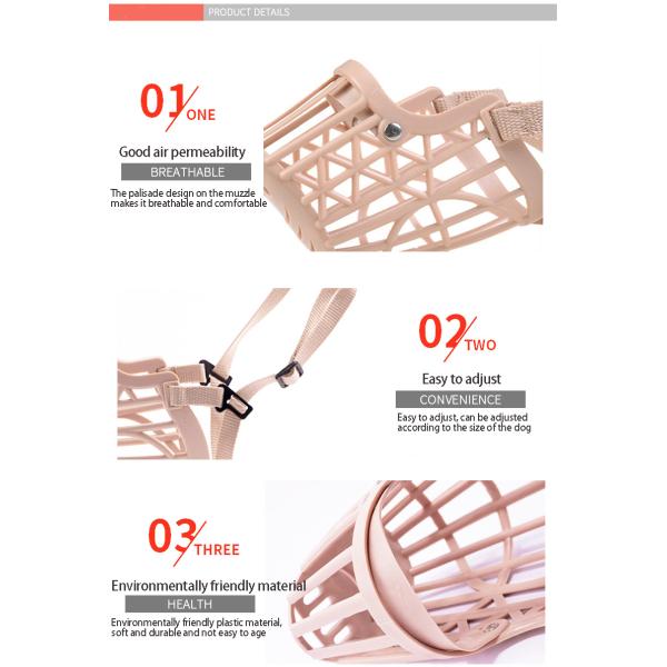 Cubierta para el hocico del perro de plástico ecológico Cubierta para la boca del perro que ladra ajustable