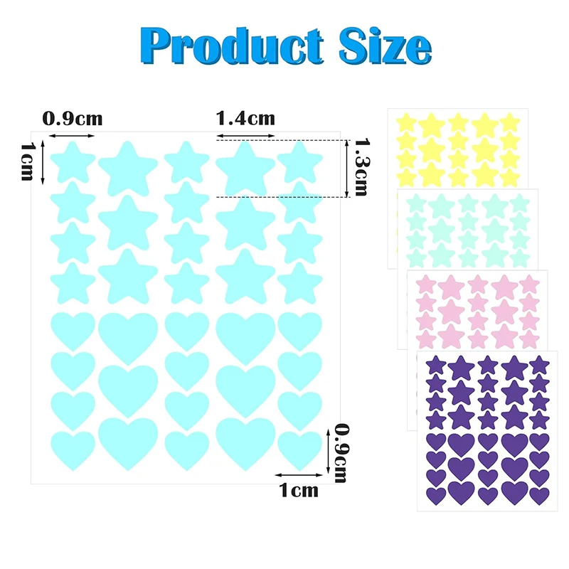 Colorful Heart Shaped Acne Pimple Patch Spot Treatment Patches for Face 12mmx6
