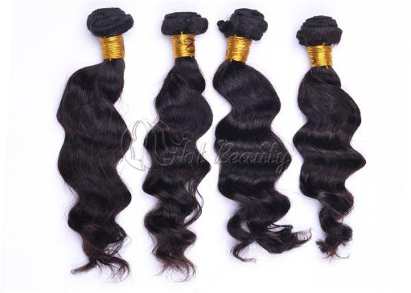 Long Wavy Remy Brazilian Virgin Human Hair Extensions Natural Black