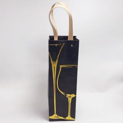 Red Wine Personalised Paper Bags 0.30mm Thickness With Hot Stamping Surface