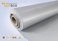 El doble gris del color echó a un lado aislamiento de cristal cubierto silicón de la tela, tela ignífuga de la cortina