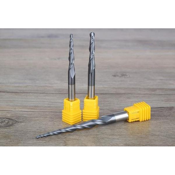 Serviço contínuo afilado miniatura do OEM da elevada precisão da flauta do carboneto 4 dos moinhos de extremidade