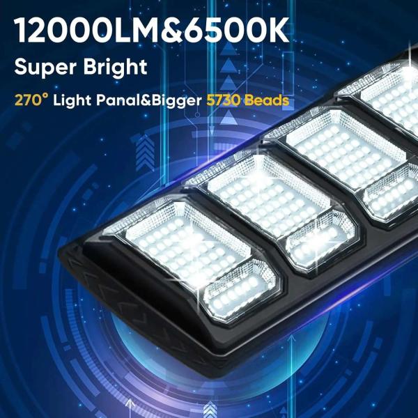 120W avec une efficacité de 120Lm/W - Éclairage de rue LED solaire