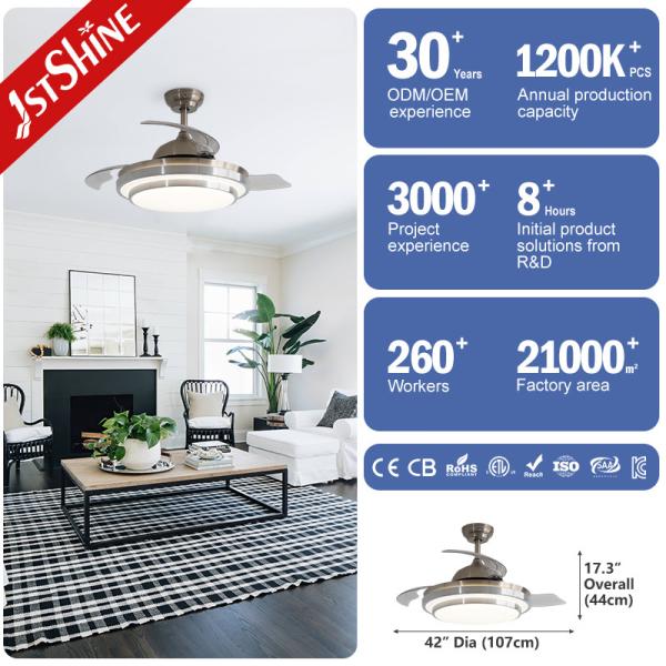 3000K/4500K/6000K Color Temperature Bathroom LED Ceiling Fan with Remote Control