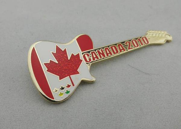 Personalized Guitar Lapel Pins, Zinc Alloy Metal Hard Enamel Pin with Butterfly Clutch