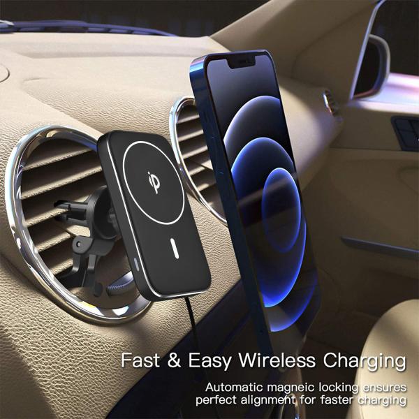 Square silicone surface 10W Magnetic Car Vent Charger 360° Rotation