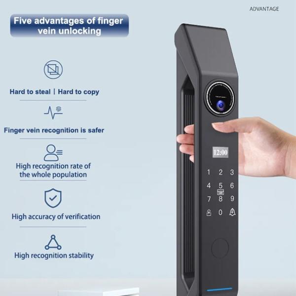 Doorbell remote unlock finger vein password key card smart home lock with wifi network