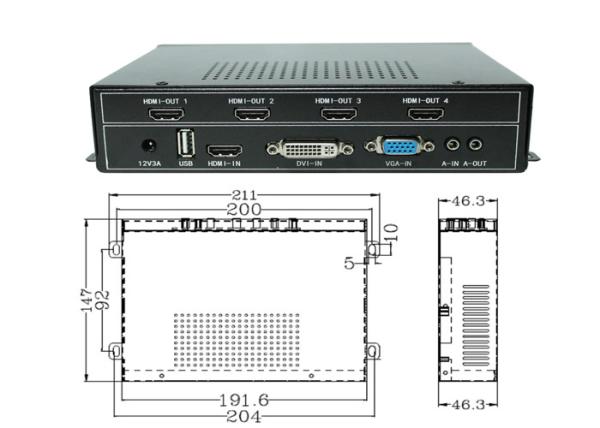 9 canales HDMI controlador de pared de vídeo para pantalla sin fisuras