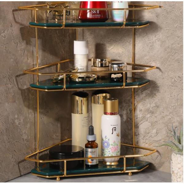 Stainless Steel 3 Tier Triangle Storage Rack , 3KG Cosmetics Storage Rack