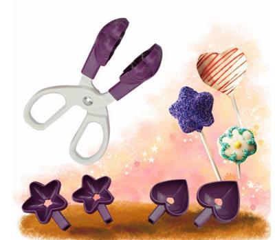 Heat Insulation Kitchen Baking Tools Plastic Heart Flower Star Scissor Mould