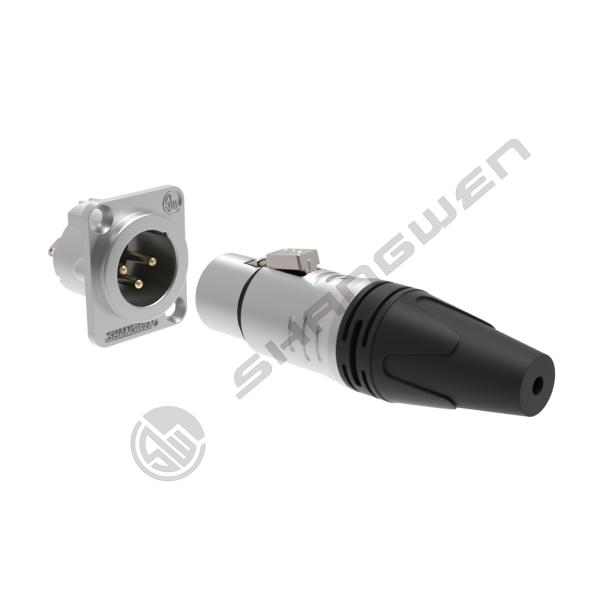 Mini D-Type XLR Audio Connector 3-Pin Male Socket Zinc Alloy Shell Panel Mount Jacks for Audio Speaker Microphone XLR Female
