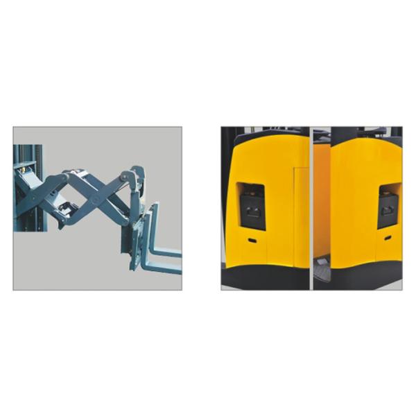 Double Scissors Narrow Aisle Reach Forklift , 1 Ton Electric Forklift 24V 560AH