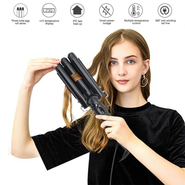 Hotel Travel 32mm Spiral Curling Wand Curling Tongs For Short Hair