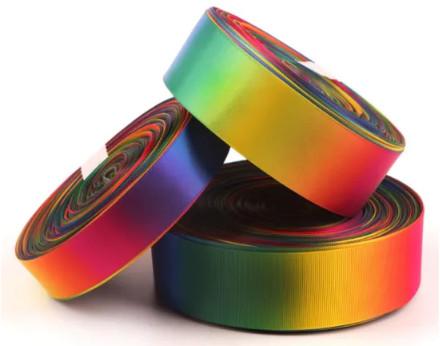 High Color Fastness Rainbow Grosgrain Ribbon With Beautiful Appearance