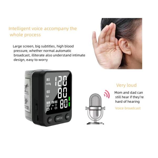 Plastic Electric Wrist Type Electronic Sphygmomanometer Digital Blood Pressure Monitor