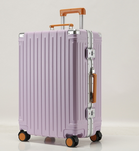 High Quality Lightweight Aluminum-Framed Luggage TSA Lock Zipper Closure ABS+PC Lining Suitcase for Travel