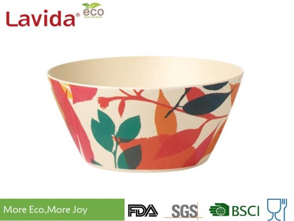 Christmas Printing Bamboo Fiber Plastic Dinner Bowls Non - Fragile Waterproof