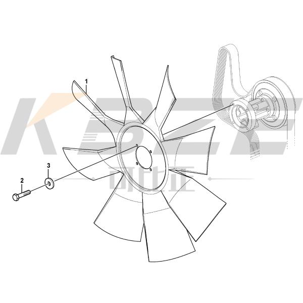 KBZE VOE14637364 14637364 VOLVO EC300D 4H 8B FAN BLADE FOR VOLVO D7E ENGINE