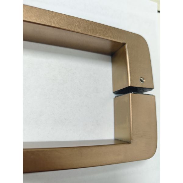 Puerta de ducha resistente a la corrosión Manilla de cristal con esquinas redondeadas de diseño entrelazado y acero inoxidable para baños modernos