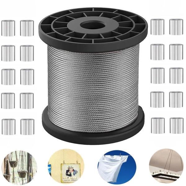 Acero inoxidable 3/32 pulgadas acero galvanizado cuerda de alambre de avión cable 7x7 Construcción