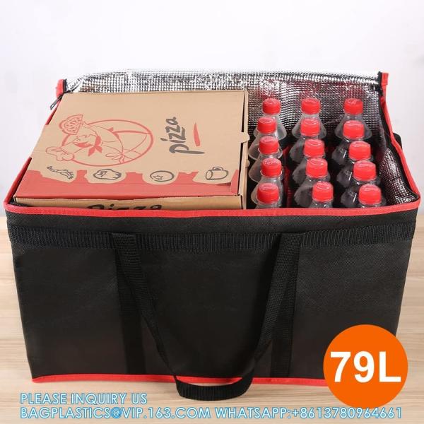 79L Insulated Food Delivery Bag For Hot Cold Meal, XXX-Large, Grocery Tote Insulation Bag For Catering, Pizza Warmer