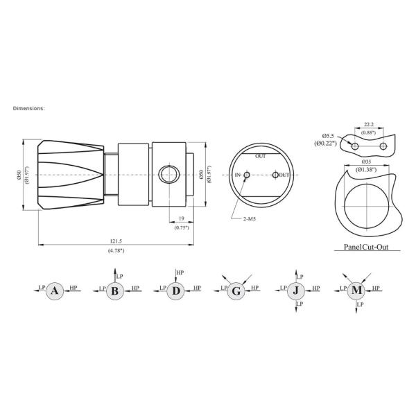 6mm OD R11 Double Gauge Pressure Regulator N2 He 4000psi SS Pressure Regulator