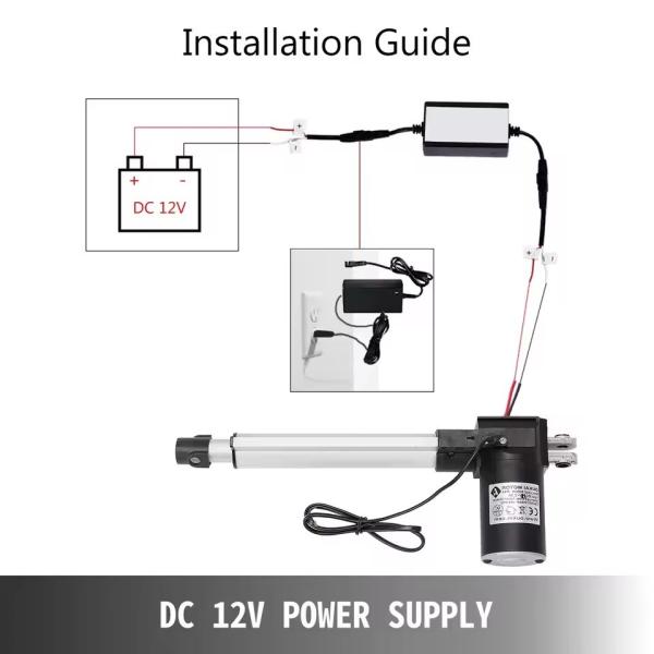 12V Linear Actuator 6000N 50mm150mm 200mm 300mm 400mm 500mm Stroke Linear Drive Electric Motor Linear Motor