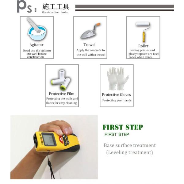 20-летний срок годности Металлические эпоксидные бетонные покрытия на заказ для существующих отделочных материалов