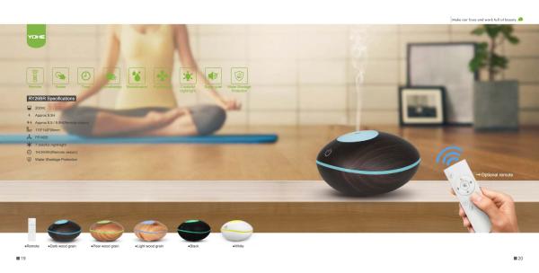 New Product yoga wooden ultrasonic diffuser with remote GK-RY26BR