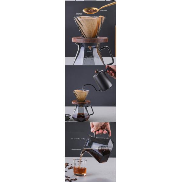 Office Drinkware Type Coffee Tea Sets Durable Transparent Borosilicate Glass Dripper