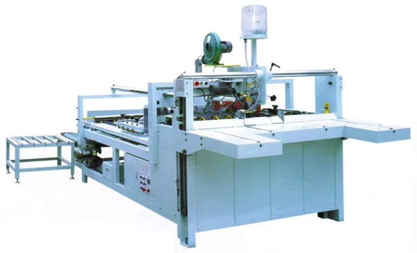 Full-Automatic Double-Piece-Carton Folder Gluer Machine, with Pressing unit and Side output