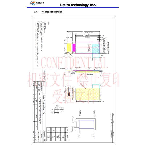 1.09 Inch 64x128 White Monochrome SPI Mono OLED Display SSD1312